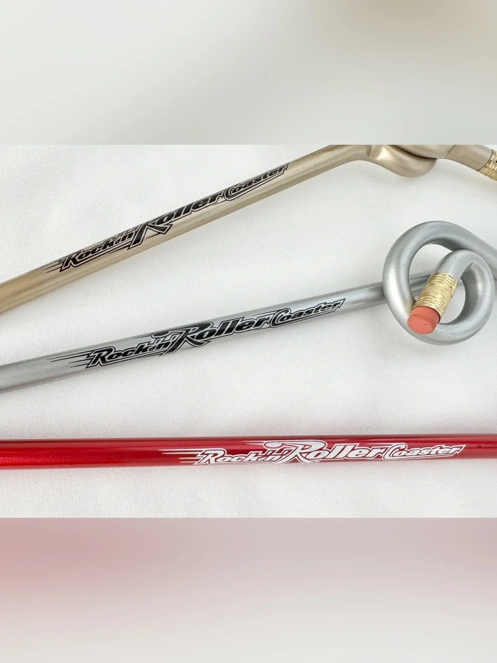 Disney Bentcil Lot Of 3 Rockin’ Roller Coaster Pencils Guitar Note Aerosmith